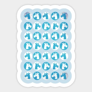 Blue Dot Unicorns Sticker